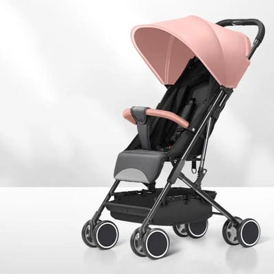 Luxe kinderwagen Draagbare reiskinderwagen Opvouwbare kinderwagen met grote ruimte Hoge kwaliteit Multifunctionele babyparapluwagen Kinderwagen 85*49*97cm roze