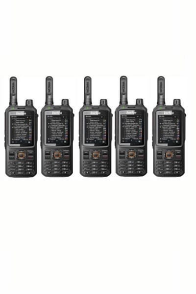 Set van 5 Inrico T320 V2 4G LTE Zello Portofoons, GPS, Wifi