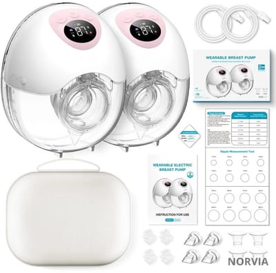 Norvia - Borstkolf - Draadloze Borstkolf - Handsfree Borstkolf - BPA Vrij - Elektrisch Borstkolf - 36 Zuigniveaus - 19 En 24 mm