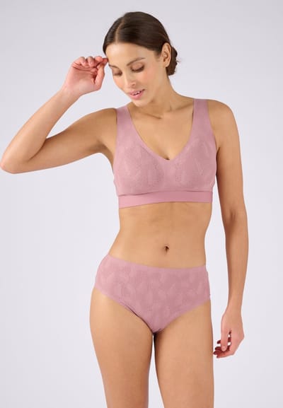 Damart - Brassièrebeha met verfijnd kanten effect, zonder beugel - Dames - Violet - M