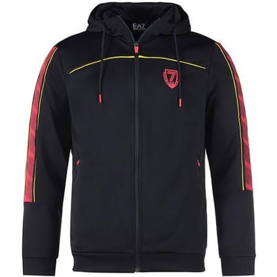 Emporio Armani EA7 Sweat à capuche zippé avec inscription pour homme Noir 6LPM86-PJJUZ-1200 L