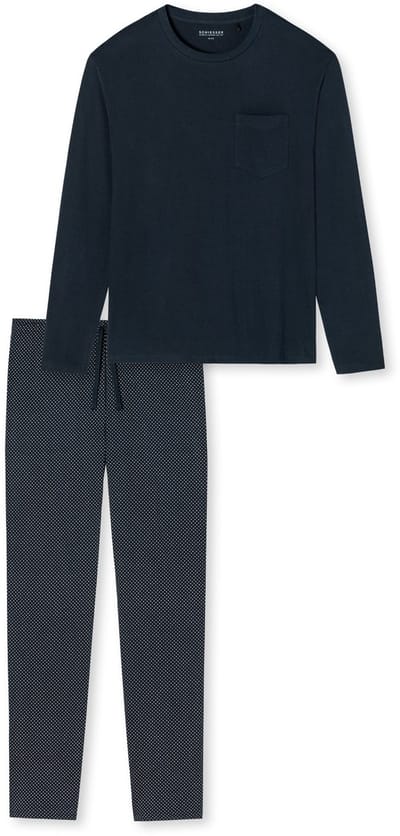 Schiesser Heren Pyjama Donkerblauw
