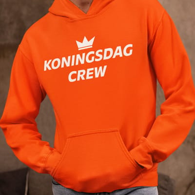 Oranje Koningsdag Hoodie Koningsdag Crew - MAAT XS - Feestkleding & Carnavalskleding