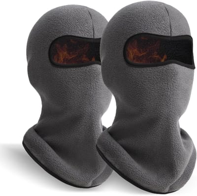 Set van 2 Thermische Ski Balaclavas voor Mannen, Ideaal voor Skiën, Fietsen en Buitenactiviteiten
