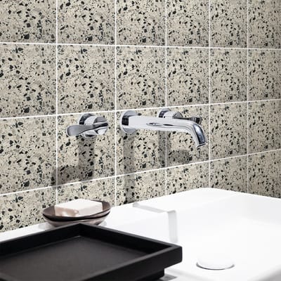 Zelfklevende tegelmuurstickers voor keuken en badkamer - 9 Ophelia Terrazzo cementtegelstickers - 9 stickers, 20x20cm