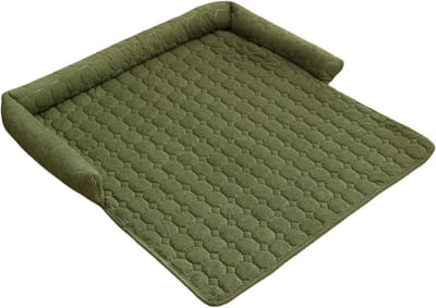 KZQ Wasbare Hondendeken Hondenkussen Kattendeken voor Bank Bed en Auto, Fluffy Zachte Bankbescherming met Anti-Slip Onderkant en Verhoogde Randen, 75x75 cm groente