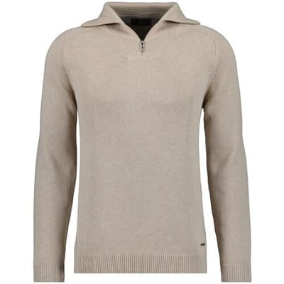 Ragman Trui Cotton Troyer Zip Raglan Sleeve Zand / male