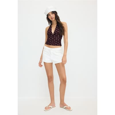 Stradivarius Haltertop met stippenprint  Purper M