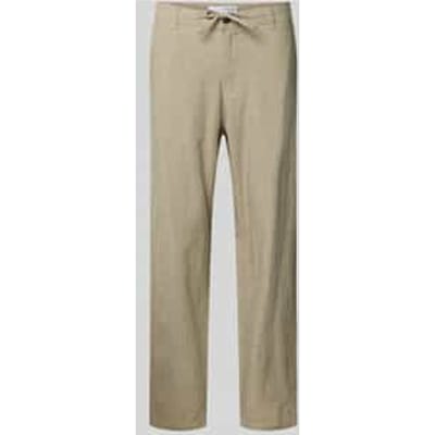slim fit broek van mix van katoen en linnen model 'BRODY'