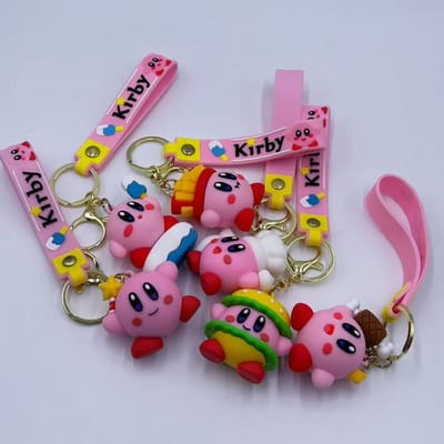 @Star Kirby Anime Cartoon Figuur Sleutelhanger Sleutelhanger Handtas Hanger Kirby Waddle Dee Doo Model Meisje Hart Poppen Kerstcadeaus Premium Kwaliteit W145343WW- pink