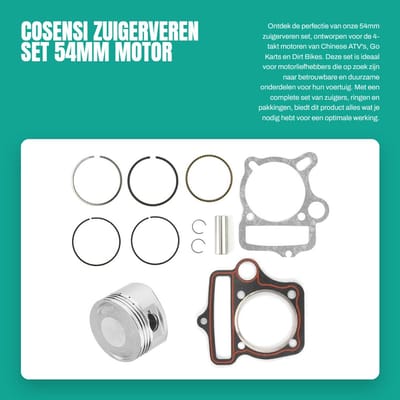 Dailygoods - Zuigerveren Set - 54mm Motor Onderdelen - Hoogwaardige kwaliteit - 4-takt zuigerset - Inclusief ringen en...