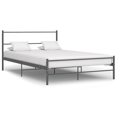 vidaXL - Bedframe - metaal - grijs - 160x200 - cm