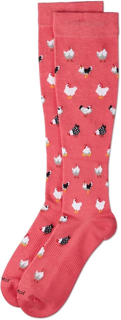 MeMoi Premium Haan Dierenprint Bamboe Compressiesokken Dames Gekleurde Kniekousen 1 Paar