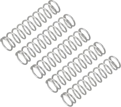 Drukveren Set - Compressieveren Spiraalveren - Industriële Toepassingen - Roestvrij Staal 304 - 05x5x20mm - Zilverkleurig