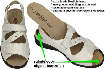 Solidus -Dames - zilver - sandalen - maat 36