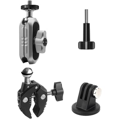 Camerabevestigingen Klembevestiging Fietsstuuradapterbevestiging Aluminiumlegering 1,5 kg Draagvermogen met without phone clip zilver