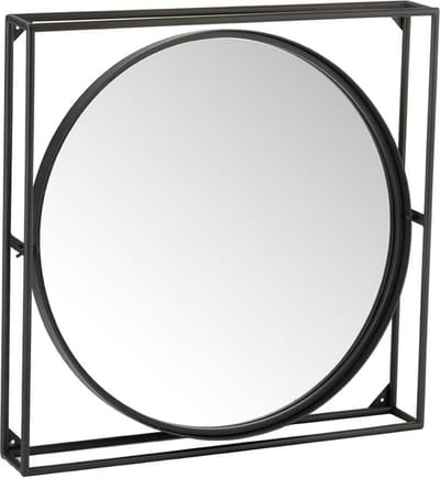 Wandspiegel Groot Rond Modern Grijs 65x65 cm