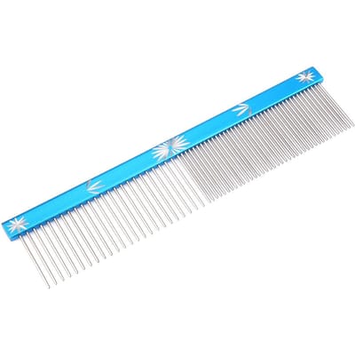 Huisdier Trimkam Hond Kat Haarkam Anti-Statische Kam Rechte Rij (Blauw) Blue blue