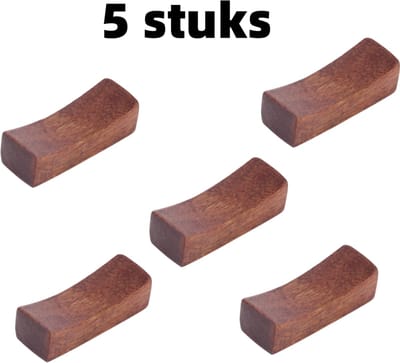 5 stuks - Eetstokjeshouder - Eetstokjessteun - Eetstokjeshouder met platte bodem - Draagbaar - Houten eetstokjeshouder - Bestekrek voor thuis, keuken en eetkamer - 4,3 cm * 1,5 cm - Bruin