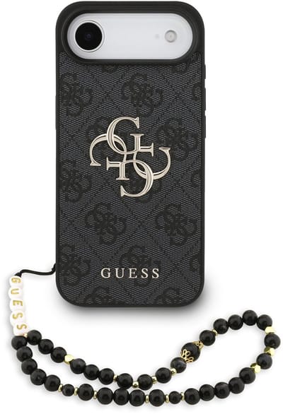 Guess Backcover hoesje voor Apple iPhone 17 Air - HC 4G PU With Strap Air - Zwart