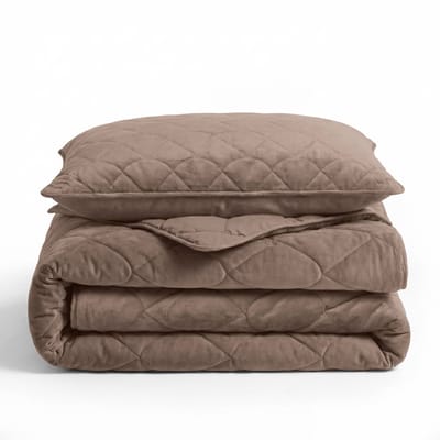 Sleeptime 2 in 1 Velvet Dekbed zonder Overtrek Dekbed - Dekbed inclusief slopen - 140 x 200 - Taupe/Bruin
