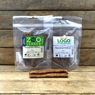 Zoo lekker kalkoenstrips - 4 zakjes van 100 gram - snack voor de hond - hypo allergeen -