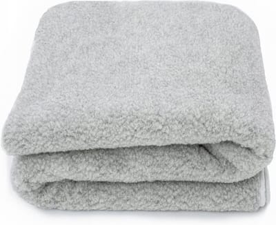Lamswollen Deken Plaid XXL 200x260cm 2-persoons Lits Jumeaux - 100% Zuivere Australische Merino Lams Scheerwol 450 g/m² Woolmark-certificaat – Ash Grey – Wasbaar en Antiallergisch - ZACHT en WARM