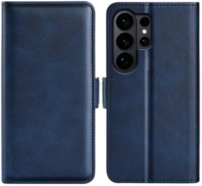 MobyDefend Hoesje - Geschikt voor Samsung Galaxy S26 Ultra - Luxe Wallet Book Case (Sluiting Zijkant) - Blauw