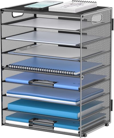 Bureau Organizer - Documentenhouder Papierhouder - Bureau Opruimen - 9 Niveaus Verstelbaar - 342 x 43 cm - Zwart
