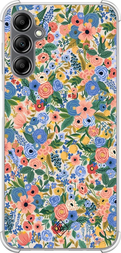 Casimoda® hoesje - Geschikt voor Samsung Galaxy A14 5G - Blue Gardens - Shockproof case - Extra sterk - TPU/polycarbonaat - Blauw, Transparant