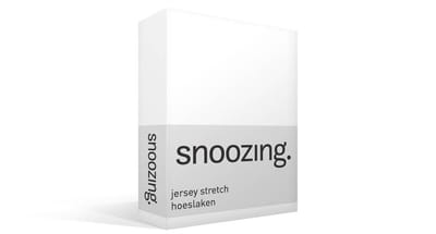 Snoozing Jersey Stretch - Hoeslaken - Eenpersoons - 90/100x200/220 cm - Wit