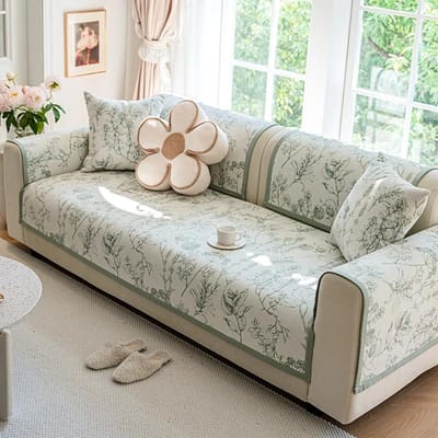Jacquard Sofakussen met Kussensloop Shanier Antislip Kant Bankhoes Stof- en Kreukbestendig Woonkamer Bankhanddoek 70x70cm 1pcs