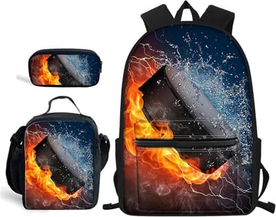 School Rugzak Set - Kinderen Tas - Naar School - Geïsoleerde Lunchtas - 3 Delig - Hockey