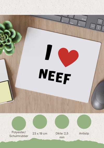 Akyol - i love neef Muismat - Neef - de liefste neef - verjaardag - cadeautje voor neef - neef artikelen - kado - geschenk - 23 bij 19 cm