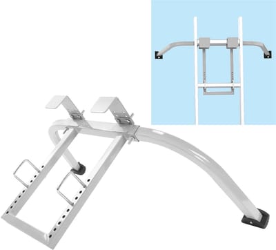 Dailygoods- Ladderstabilisator Premium Stabiliteit - Verstelbare Hanger - Antislip Platform - Dakhaken Set - Veilig Grijpen - Geschikt voor Dakgoot - Laddersteun