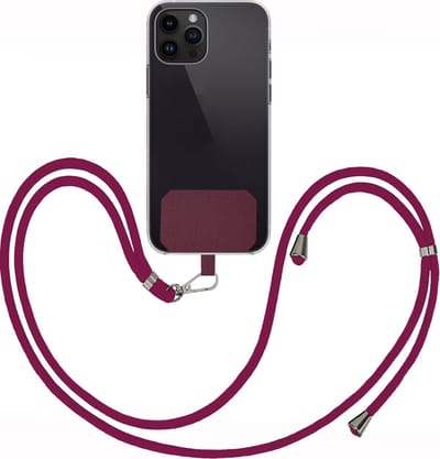 Telefoonkoord Universeel Verstelbaar Telefoon Koord Telefoonkoorden Telefoonketting - 150 cm - Donkerrood