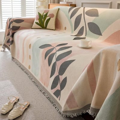 Jacquard Deken Dubbelzijdig Sofa Handdoek Vier Seizoenen Chenille Blad Sofa Hoes Stof Anti-kat Krab Beschermhoes Sofa Deken 180x130cm1pcs