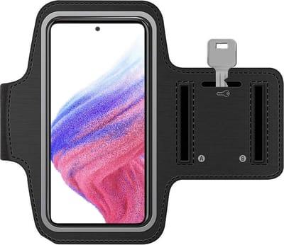 Arara Armband Geschikt voor Samsung Galaxy A53 sportarmband - hardloopband - Sportband hoesje - zwart