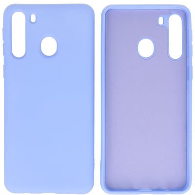 Hoesje Geschikt voor de Samsung Galaxy A21 - Fashion Color Backcover Telefoonhoesje - Paars