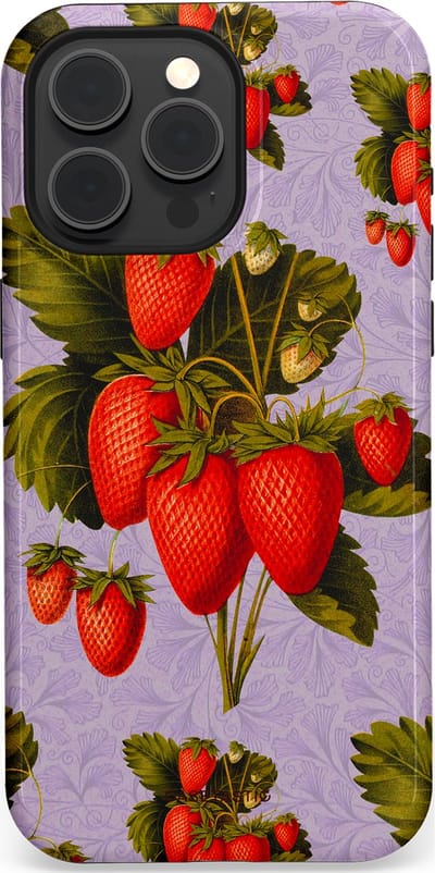 Casetastic Hoesje Geschikt voor Apple iPhone 15 Pro Max Magsafe - Stijlvolle Beschermende Duo-layer Case - Wilde aarbei