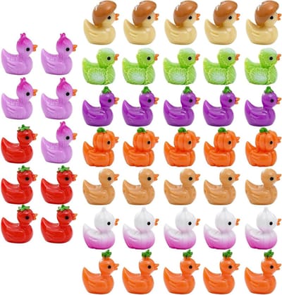 Plastic eenden - Mini hars eendjes - Decoratieve displays - Groente thema ontwerpen - 45 stuks - Kleurrijk