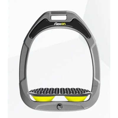 Aluminium/Grijs/Geel Endurance stijgbeugels Flex-On Green Composite