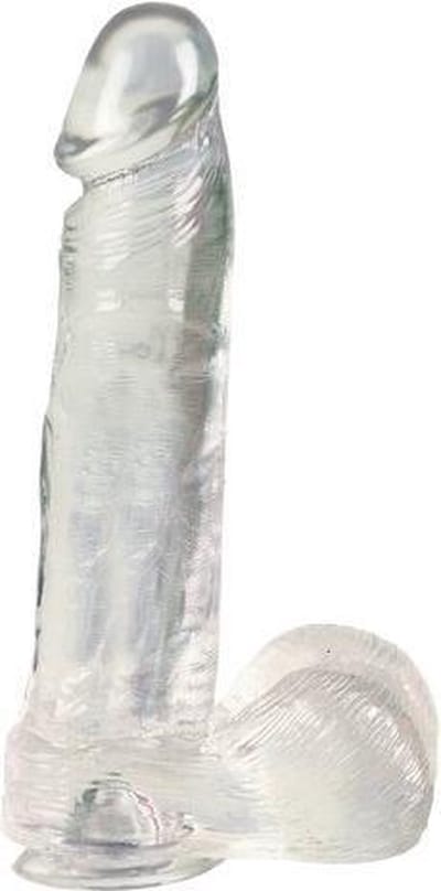 Being fetish® dildo - 25 cm Grote jongen - met ballen - zuignap - siliconen- Wit
