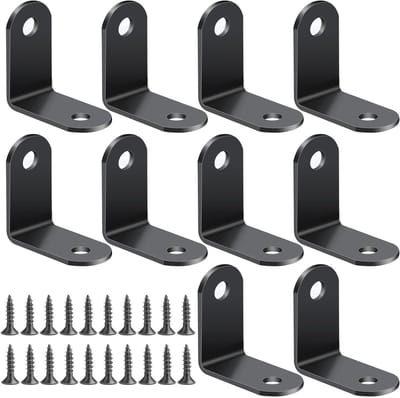 Hoekverbinders van RVS, 10 Stuks, Hoekklemmen 30 x 30 x 2 mm, Meubelhoekhouder met 20 Schroeven voor Stevige Verbindingen