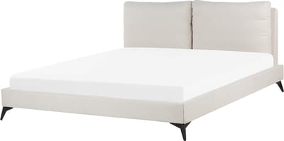 MELLE - Tweepersoonsbed - Lichtbeige - 180 x 200 cm - Chenille