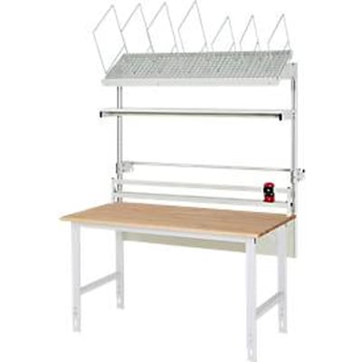 Rau verpakkingstafelsysteem 03 Werktafel serie Tom, B 2000 x D 1000 x H 760-1080 mm, massief beukenhouten blad, tot 500 kg