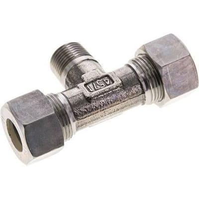 15L & M18x1.5 (con) RVS T-stuk Knelfitting Buitendraad 315bar ISO 8434-1