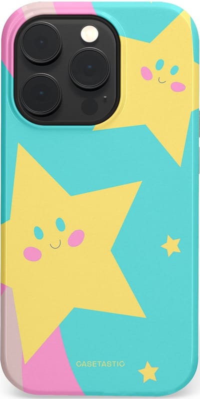 Casetastic Hoesje Geschikt voor Apple iPhone 14 Pro Magsafe - Stijlvolle Beschermende Duo-layer Case - Roze Sterrenlicht