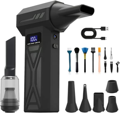HEZIVO® Air Duster 2-in-1 - Perslucht - Blazen & Zuigen - Draadloos en Oplaadbaar - 4 Snelheden