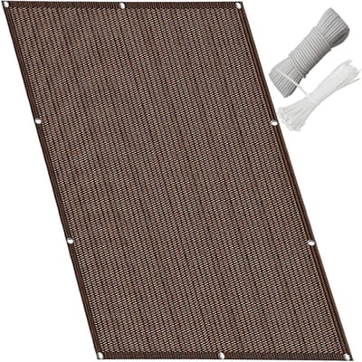 Balkon Privacy Scherm - Hek Privacy Screening - Buitenruimte Afschermen - Ademend Polyester Materiaal - 140 x 600 cm - Bruin
